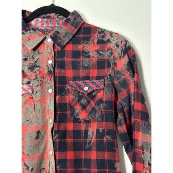 LEE COOPER Button up Pearl Snap Long Sleeve Red Colorful Casual PreppyWomenSmall - Picture 4 of 10